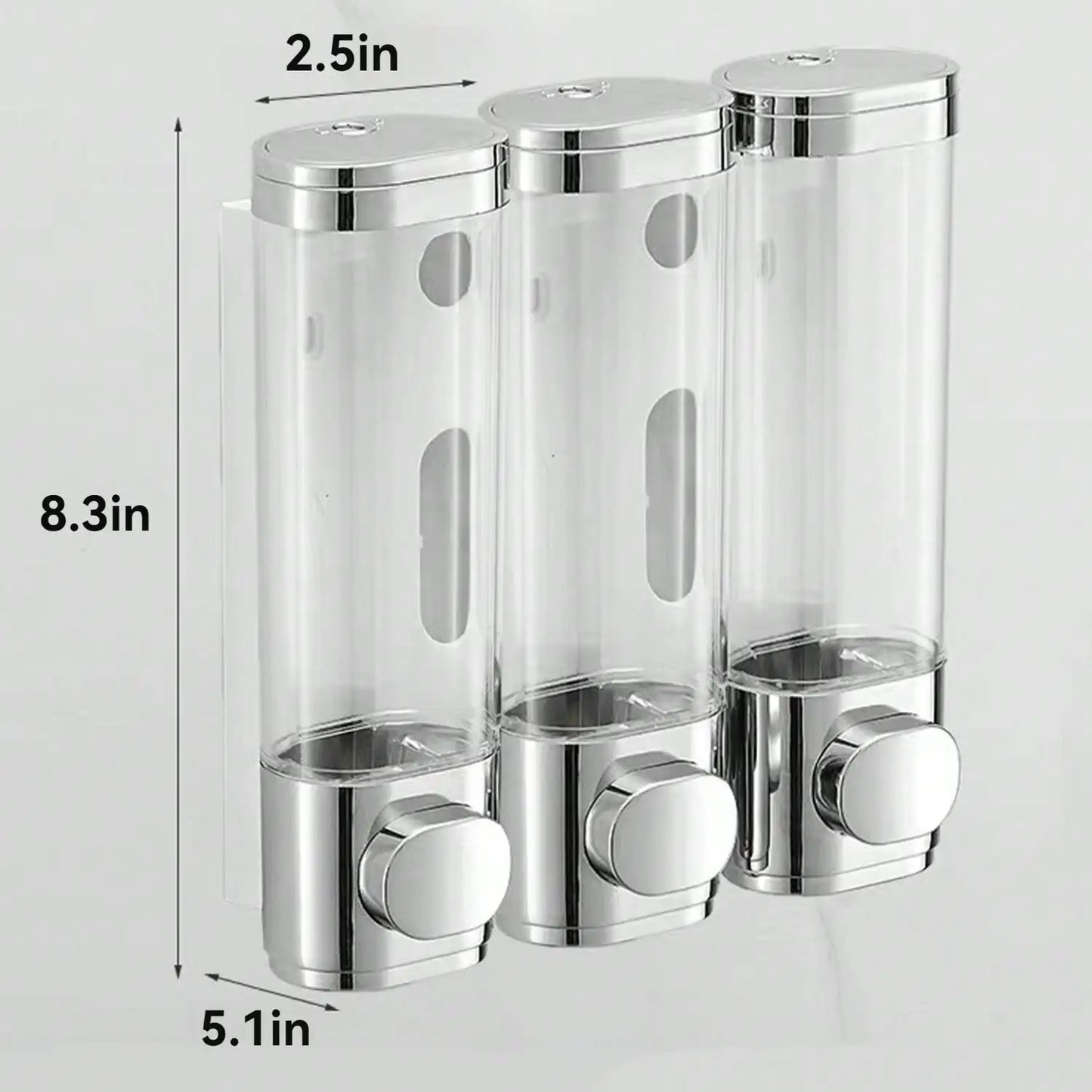 3 in 1 Chamber Wall Mounted Bathroom Shower Pump Dispenser, Organizer
