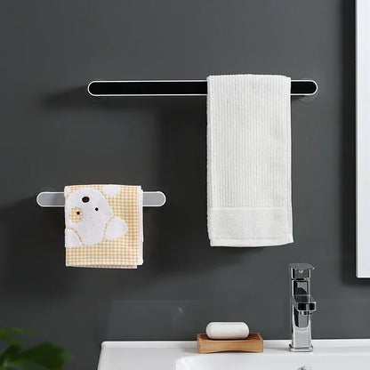 Self-Adhesive Towel Holder Rack, Wall Mounted Towel Hanger, Bathroom Organizer