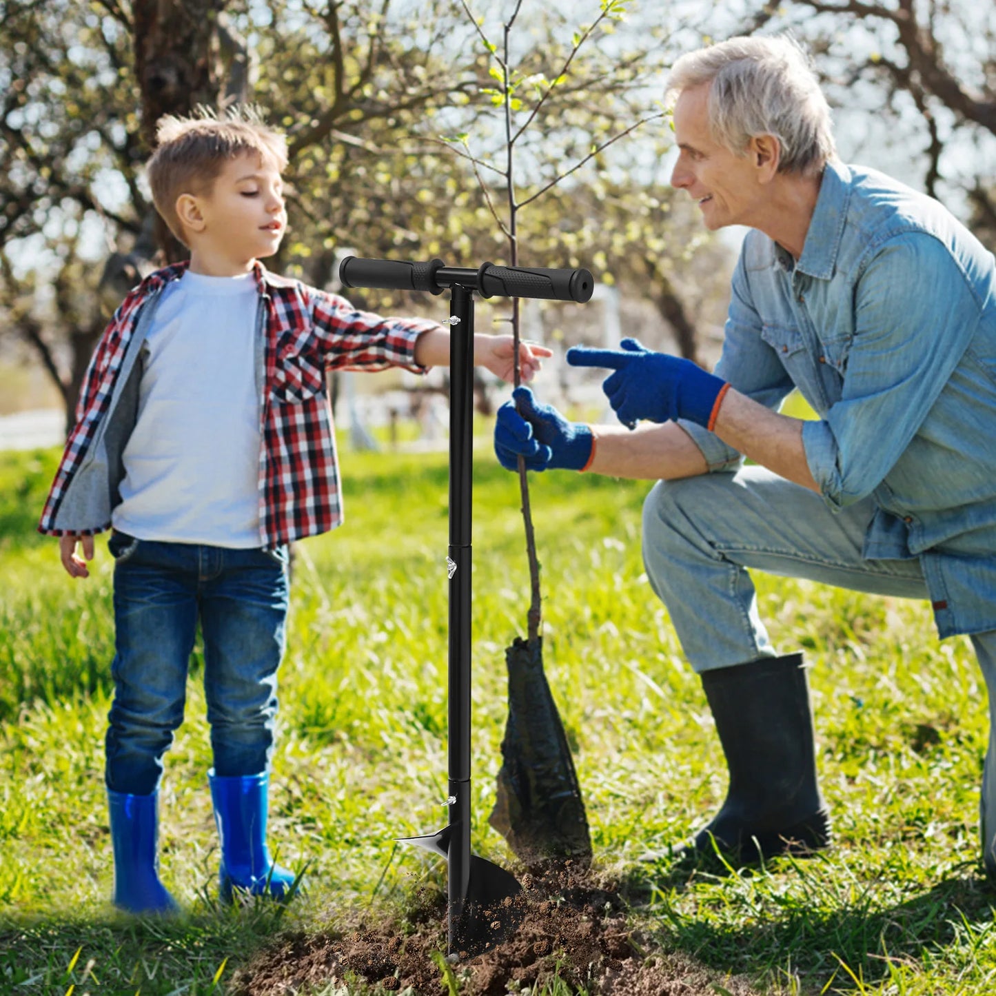 Manual Garden Hole Digging Drill Bit, Hand Drill Auger Hole Digger 6"x33.46"