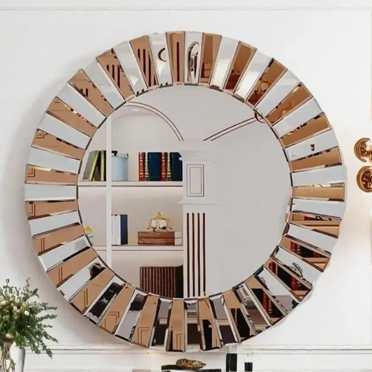 Round Starburst Wall Mirror Gorgeous Tawny Accent