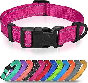 Small Dog Collar, Reflective and Adjustable Nylon Collar w/Quick-Release Buckle