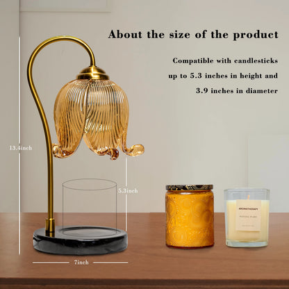 Tulip Flower Warm Candle Lamp, French Retro Bedside Lamp, Fireless