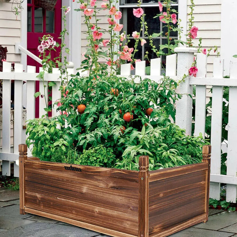 Wood Planter Box, Outdoor Raised Planter Beds, Large Patio Container