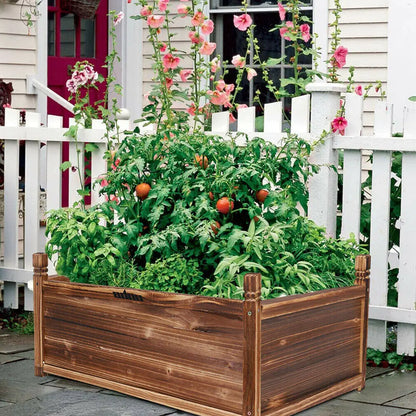 Wood Planter Box, Outdoor Raised Planter Beds, Large Patio Container
