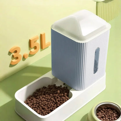 3.5L Large Capacity Automatic Dog-Cat Feeder and Water Dispenser/All in One Gravity Pet Feeding Set
