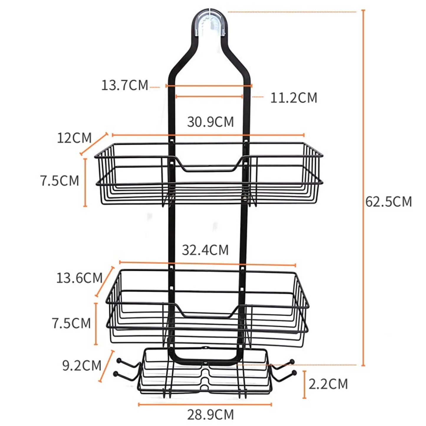 3 Tier Household Shower Shelves, Organizer for Bathroom
