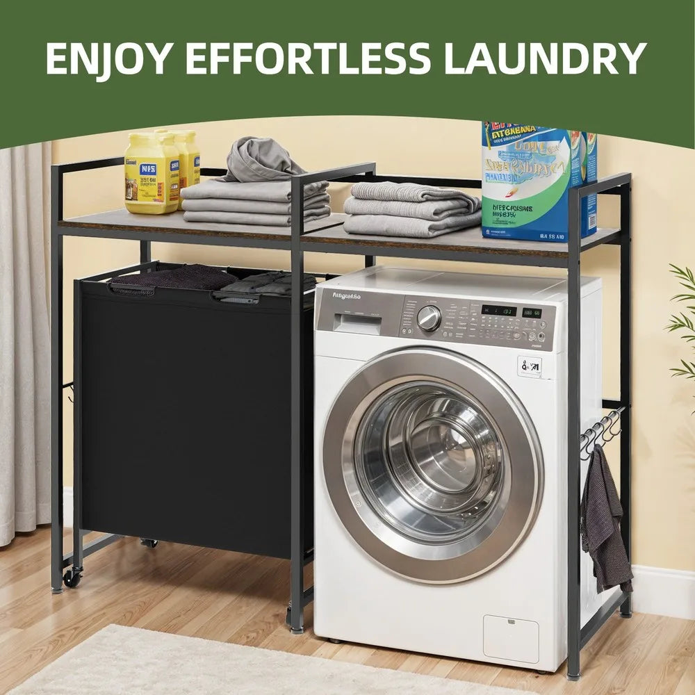Over Washing Machine Shelf Storage w/Wheels,  Utility Rack Bathroom