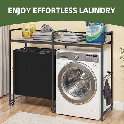 Over Washing Machine Shelf Storage w/Wheels,  Utility Rack Bathroom