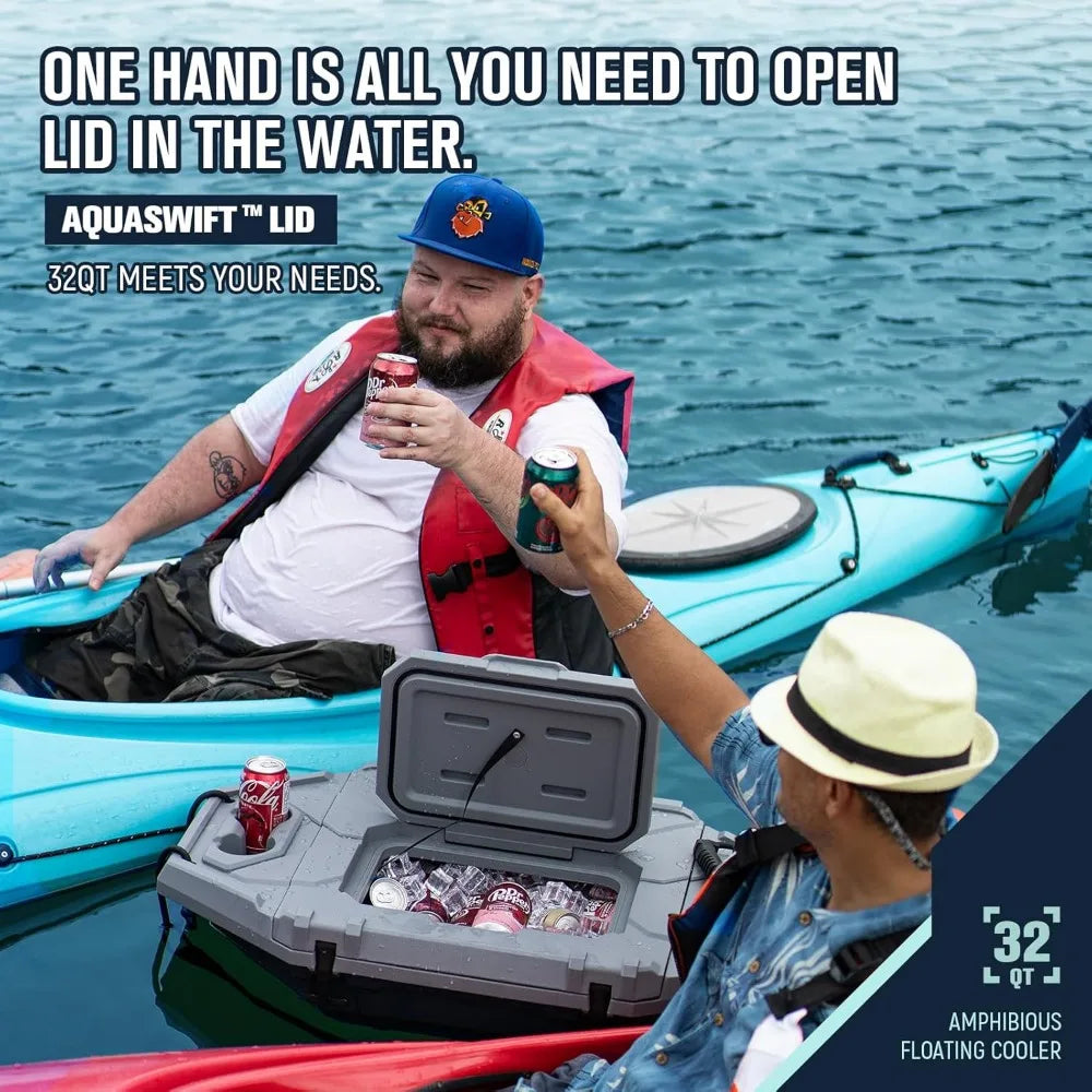 Floating Cooler-32 QT up to 60 Hours Amphibious Ice Chest