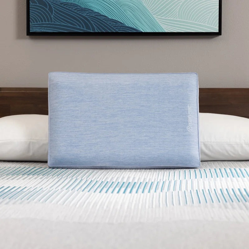 Cooling Memory Foam Pillow with AQUACOOL Technology, Standard Queen Size, Pressure Relief Breathable Washable cover