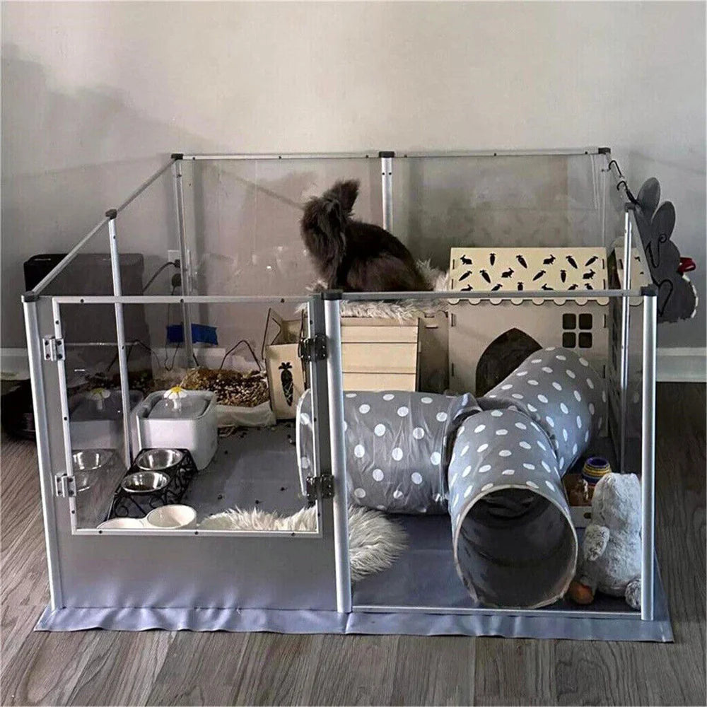 1Pc Large Acrylic Dog Playpen Cage, Indoor Enclosure, Waterproof Fertility Pad