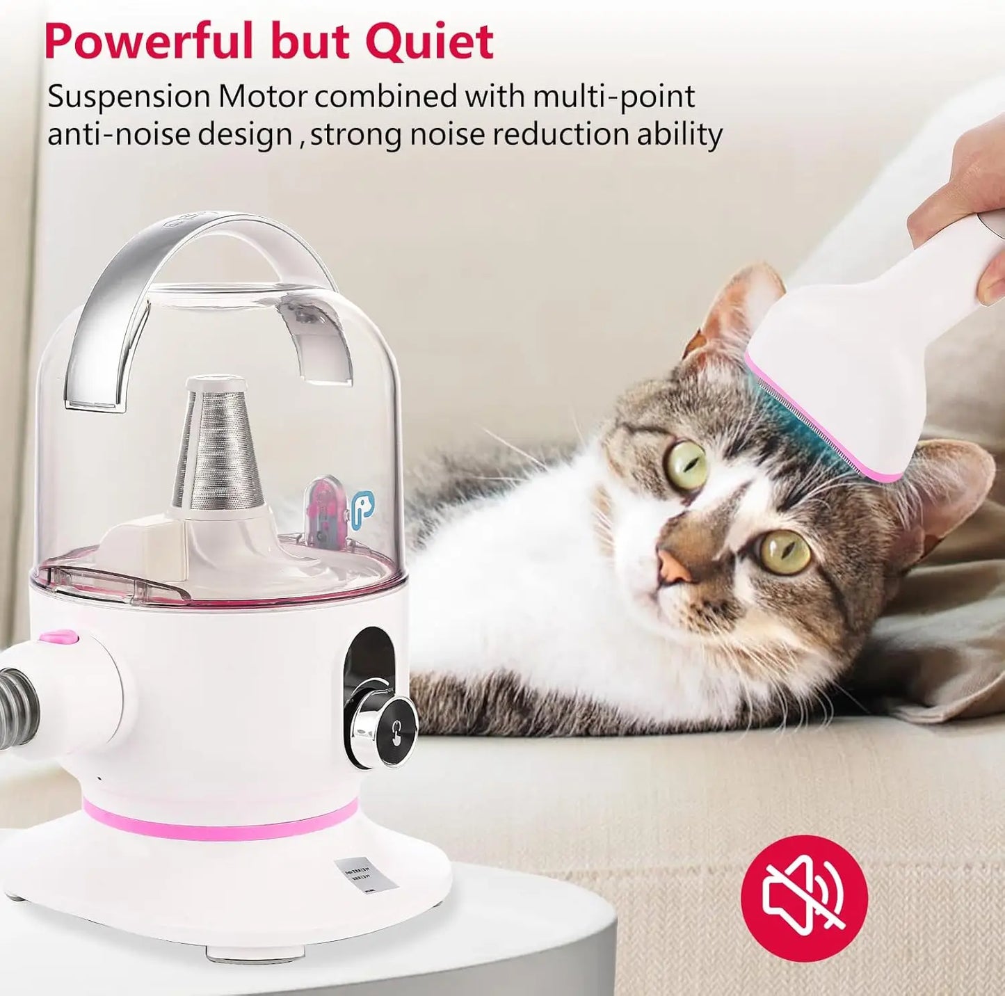 Pet Grooming Vacuum, Dog Hair Vacuum Groomer, Multi-Functional Pet Grooming Kits