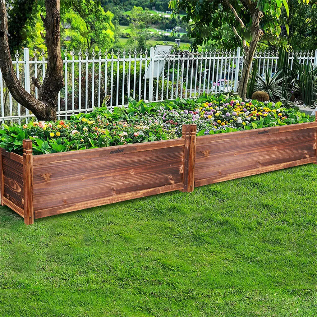 Wood Planter Box, Outdoor Raised Planter Beds, Large Patio Container