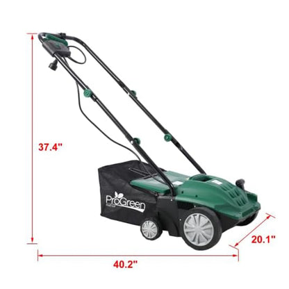 2-in-1 Electric Garden Scarifier & Dethatcher 15 AMP Lawn Aerator W/58QT Detach Bag
