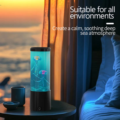 Ocean Night Light W/Floating Jellyfish-Aquarium Mood Lamp for Bedroom