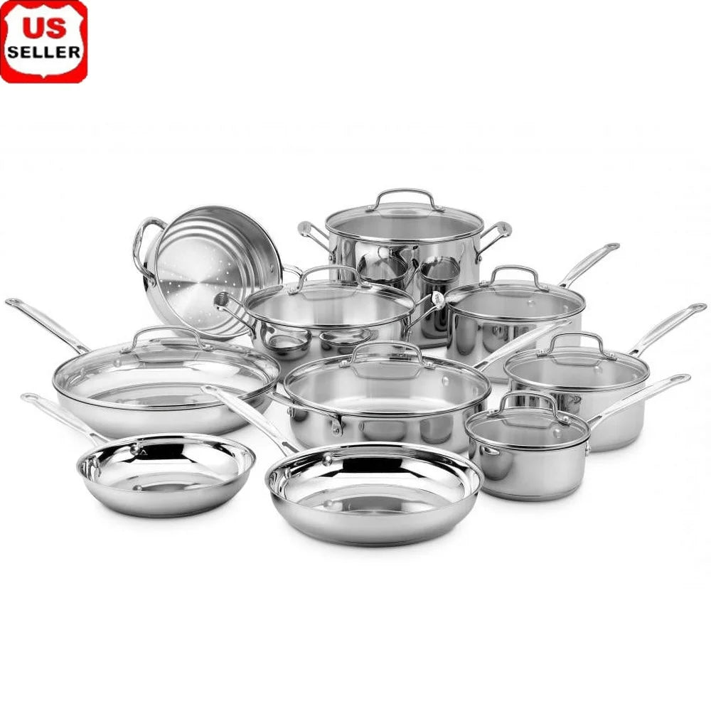 Stainless Steel Induction Cookware Set,  17 Pieces