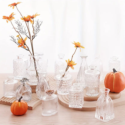 Glass Bud Vases, Bulk, 30 piece set, Cute Vintage Glass