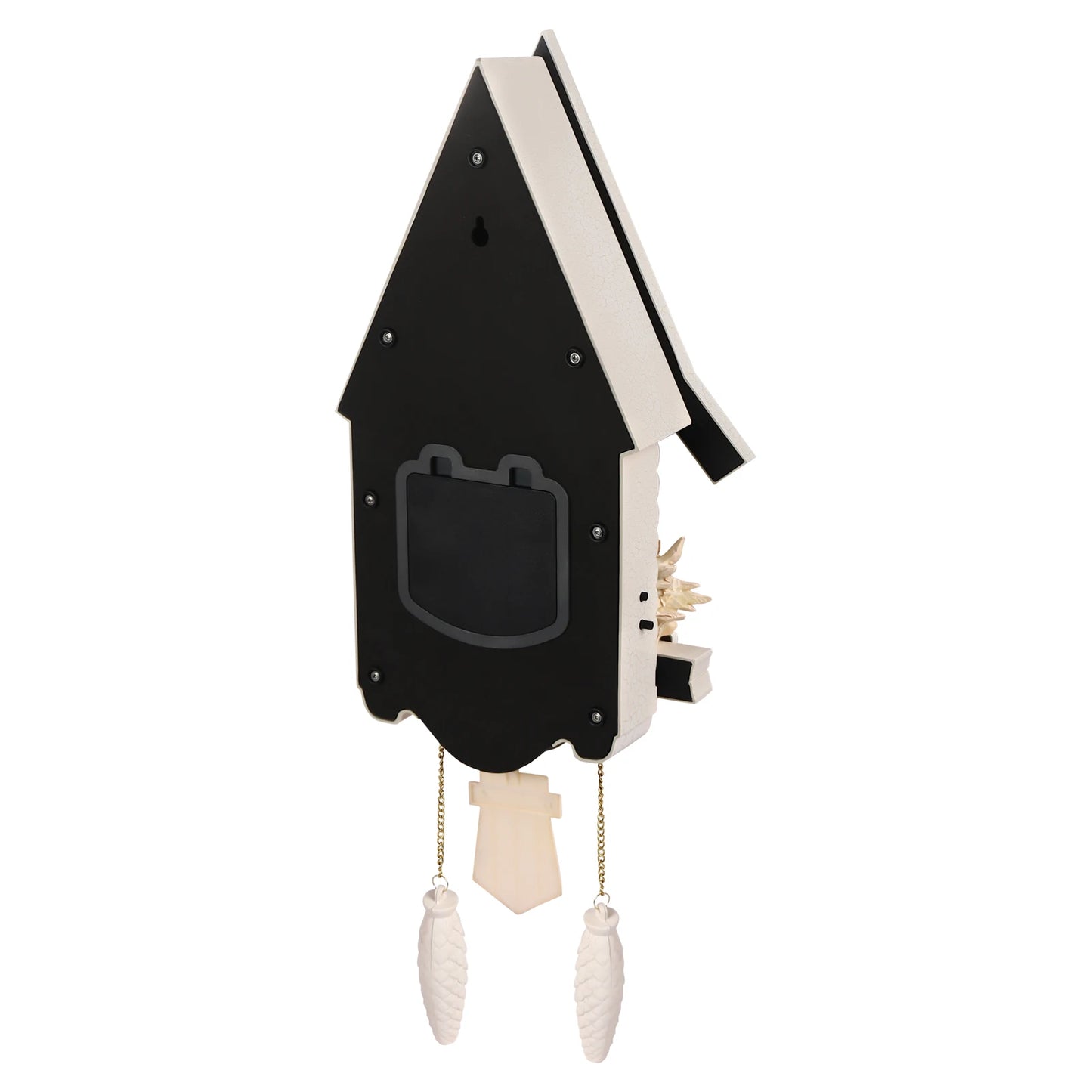 Antique White Cuckoo Wall Clock 12.8 x 4.33 x 27.2"