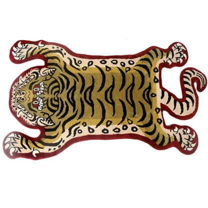 Bionic Tiger Decorative Rug-Unique Shaped Floor Mats for Living Room and Bedroom Decoration