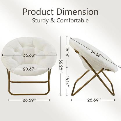 Cozy Saucer Chairs Faux Fur, Thick padded seat