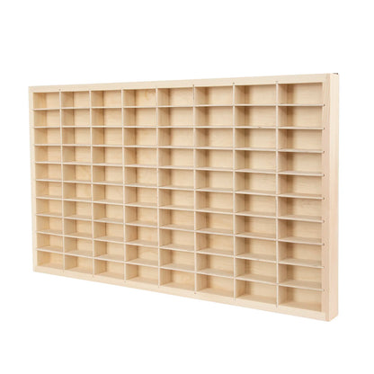 80 Grids for Hot Wheels, Diecast Car Matchbox 1/64 Wood Display Shelf