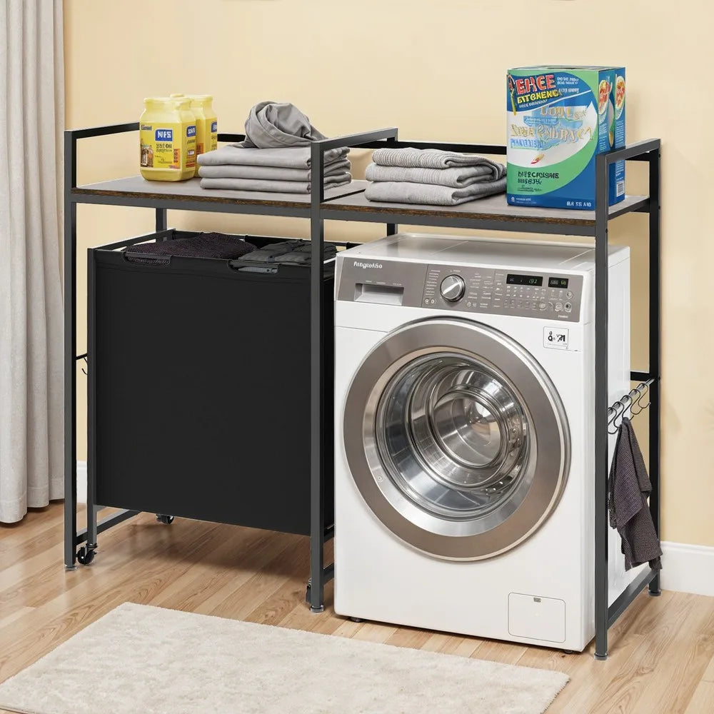 Over Washing Machine Shelf Storage w/Wheels,  Utility Rack Bathroom