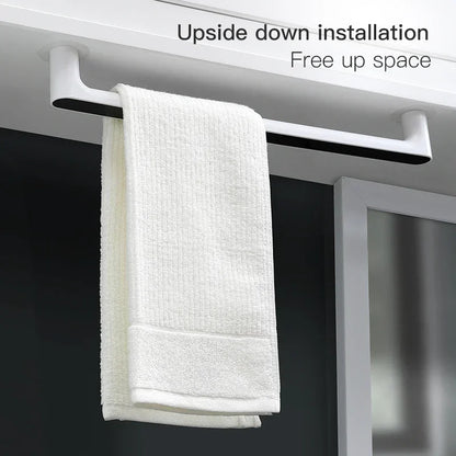 Self-Adhesive Towel Holder Rack, Wall Mounted Towel Hanger, Bathroom Organizer