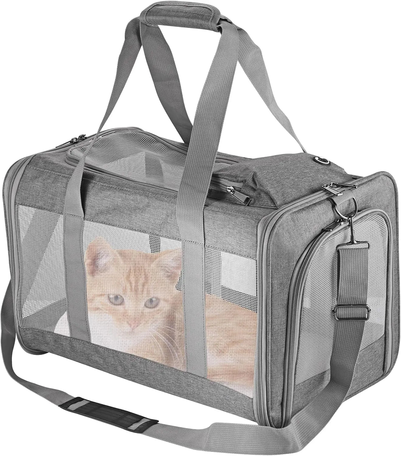 Airline Approved Pet Carrier for Cats, Dogs Soft Travel Bag W/Breathable Honeycomb Board