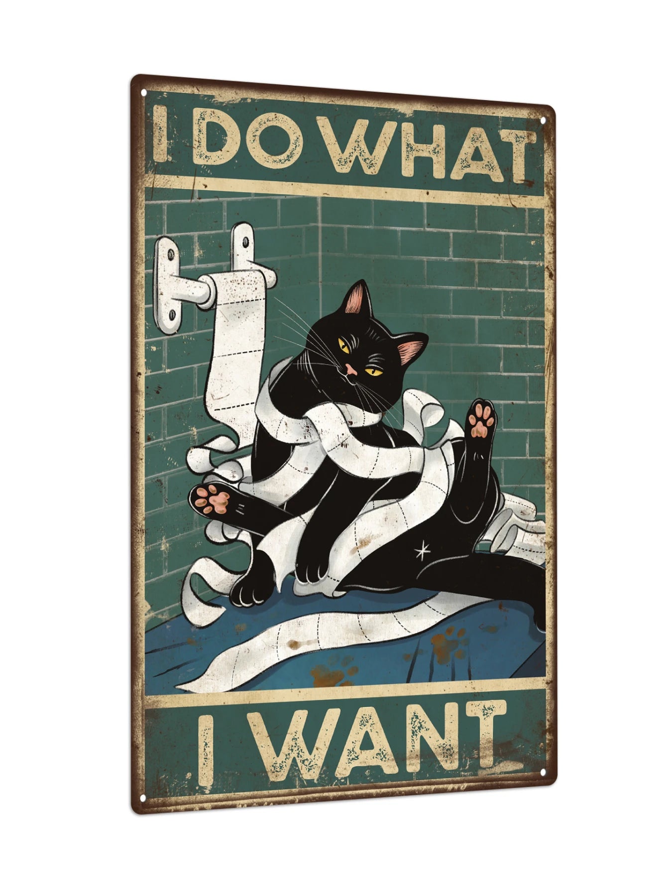 Black Cat  Bathroom Tin Wall Art