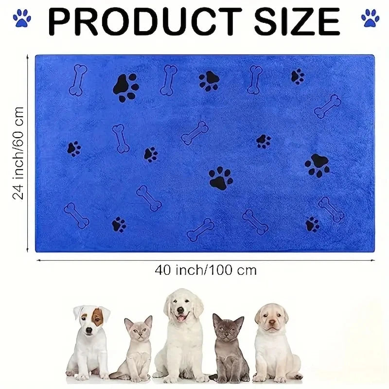 2pcs Soft Microfiber Dog Towels-Quick Dry, Absorbent Pet Bath & Grooming Towels