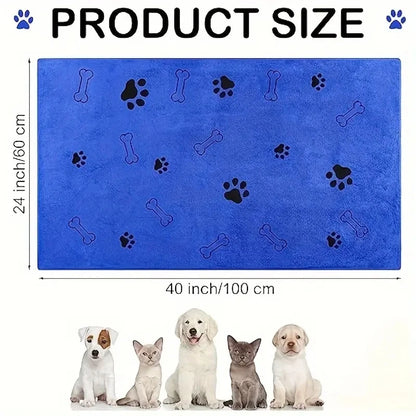 2pcs Soft Microfiber Dog Towels-Quick Dry, Absorbent Pet Bath & Grooming Towels