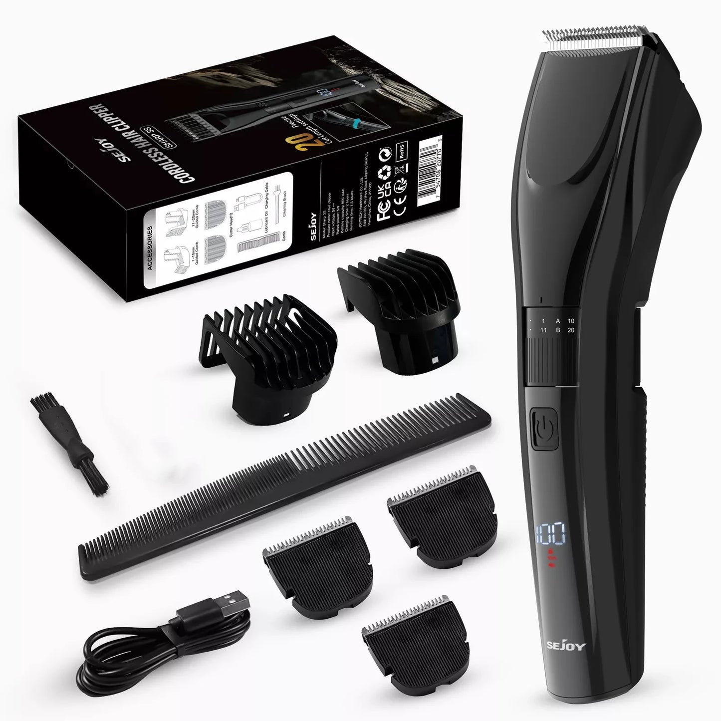 Pet Hair Clippers For Dog-Cat, Trimmer Shaver Hair Cutting Machine, Puppy Grooming, Low Noice