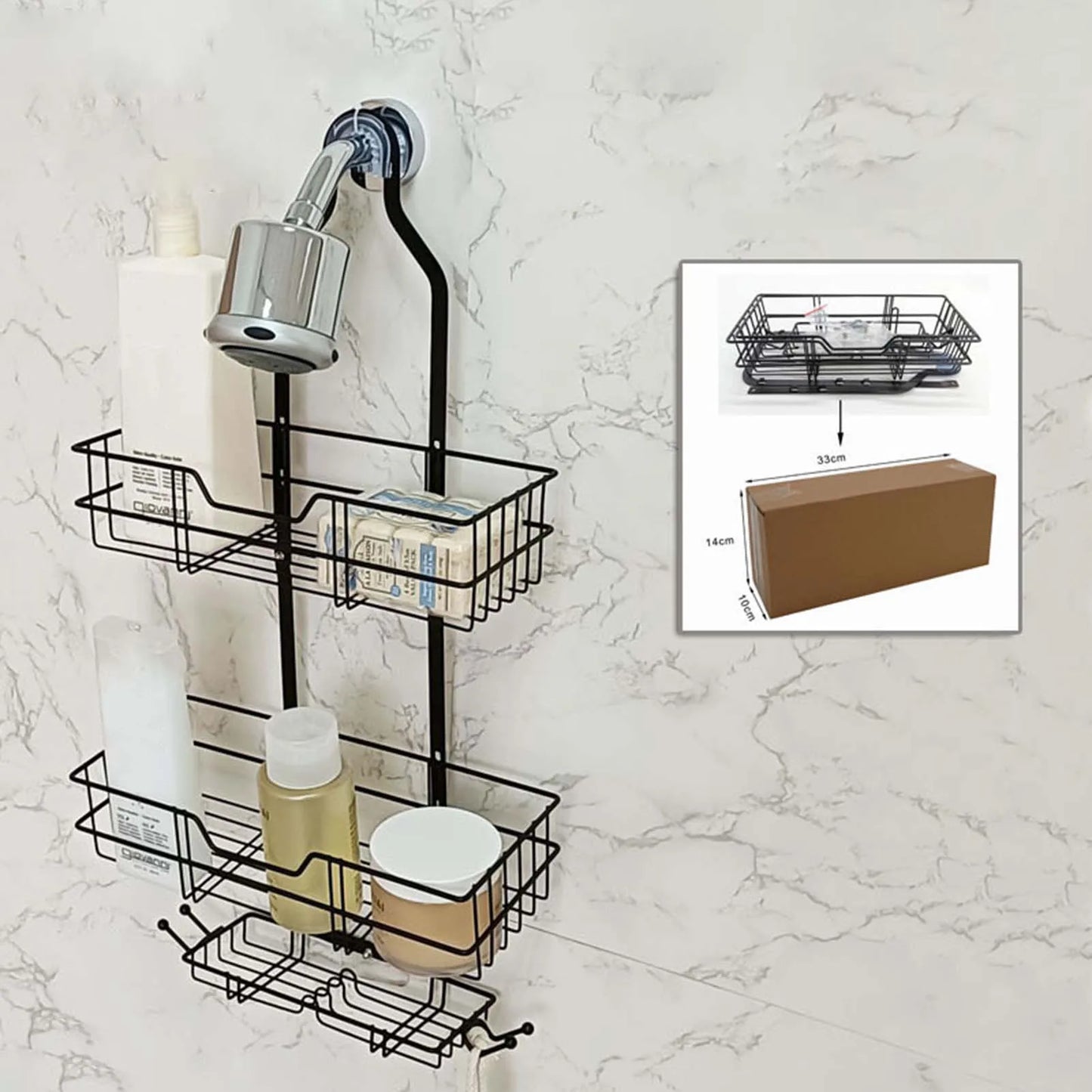 3 Tier Household Shower Shelves, Organizer for Bathroom