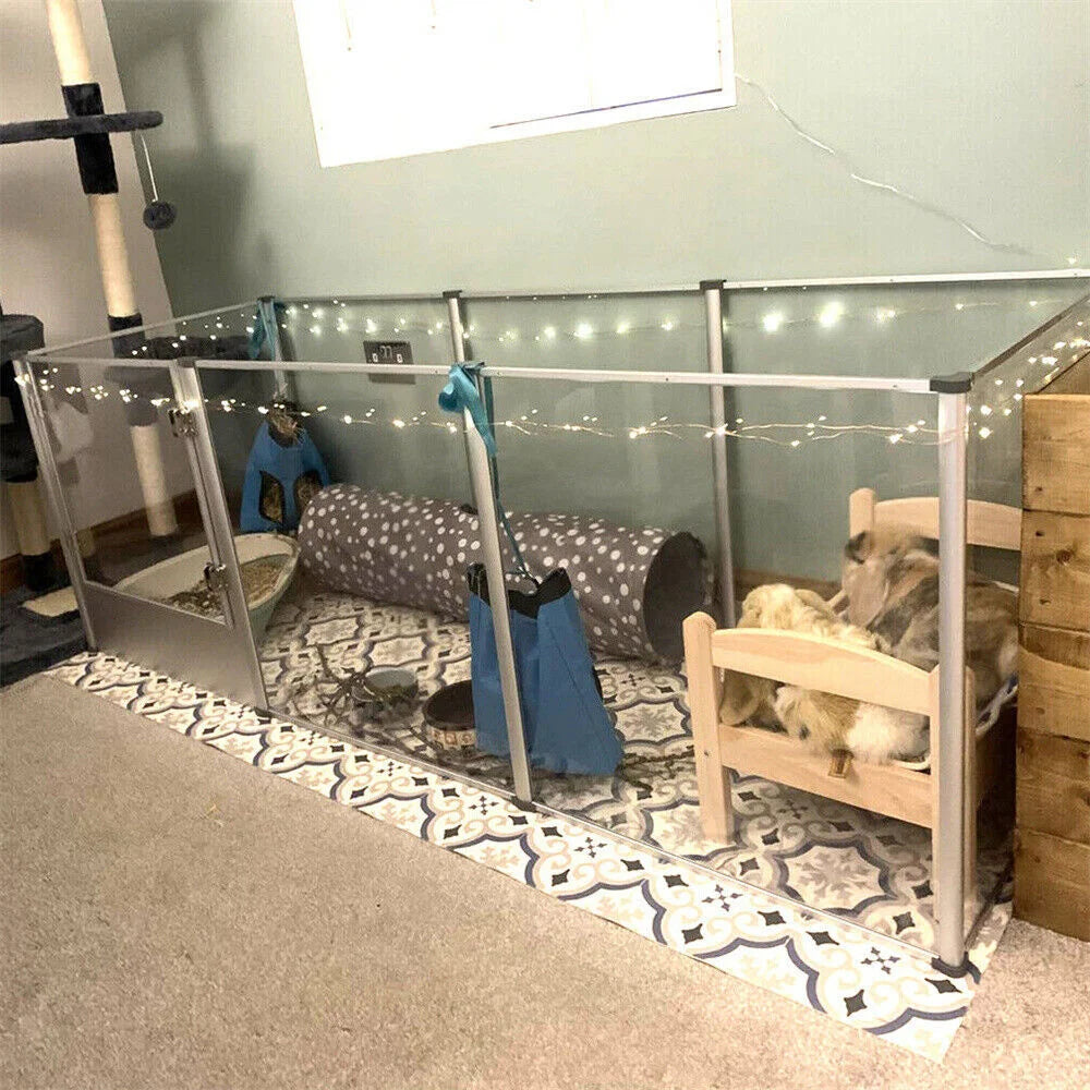 1Pc Large Acrylic Dog Playpen Cage, Indoor Enclosure, Waterproof Fertility Pad