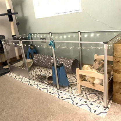 1Pc Large Acrylic Dog Playpen Cage, Indoor Enclosure, Waterproof Fertility Pad