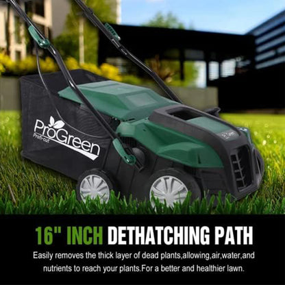 2-in-1 Electric Garden Scarifier & Dethatcher 15 AMP Lawn Aerator W/58QT Detach Bag