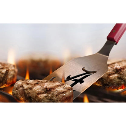 Official NCAA BBQ Tool Set 3 pc including Sportula Tongs, Fork Heavy Duty Stainless Steel Integrated Bottle Opener