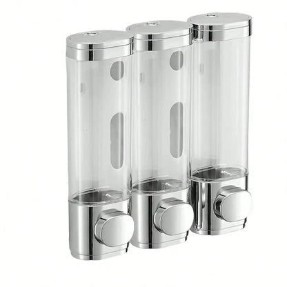 3 in 1 Chamber Wall Mounted Bathroom Shower Pump Dispenser, Organizer