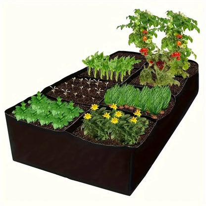 Garden Bed, 128 Gallon, 8 Grids, 3 x 6FT Breathable Raised Planter Beds