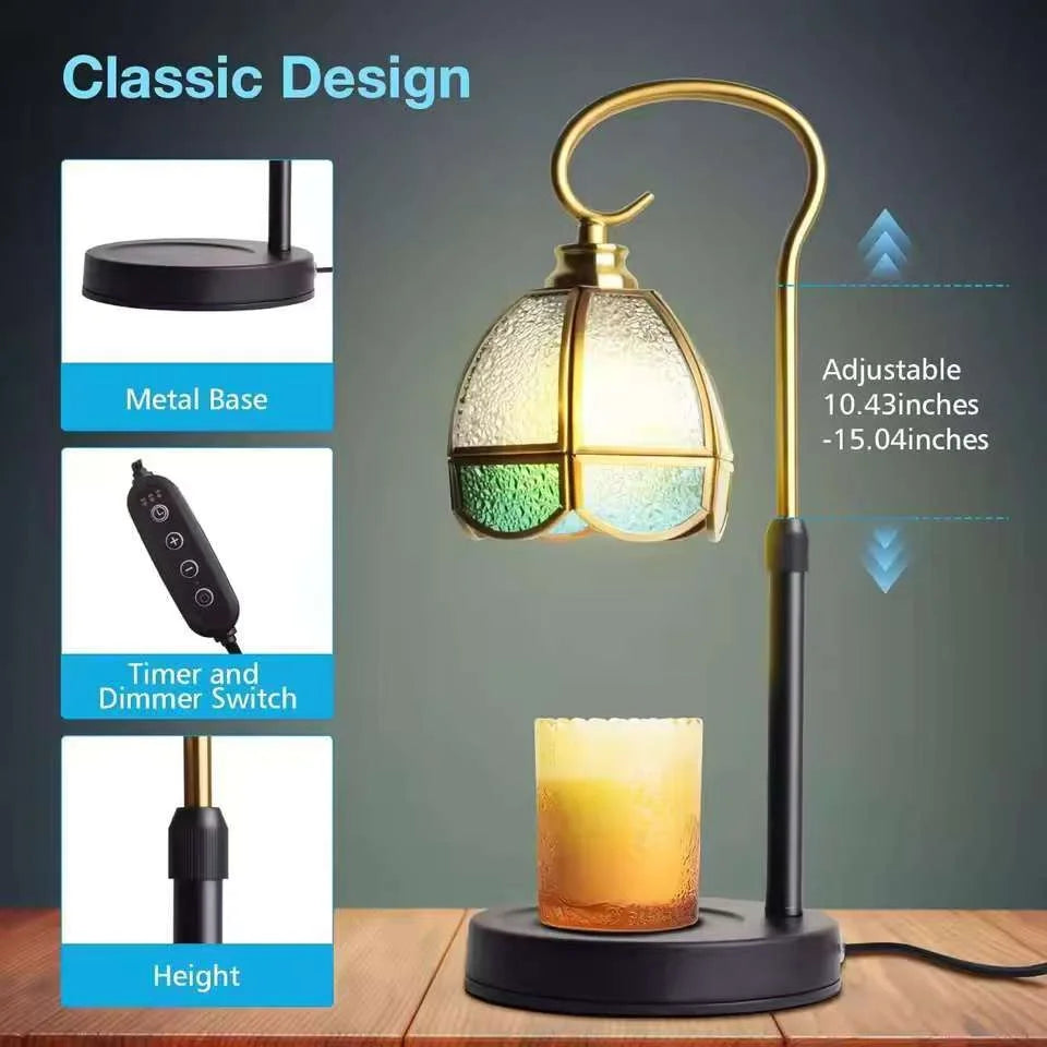 Electric Candle Warmer Lamp, Colored Glass Lamp