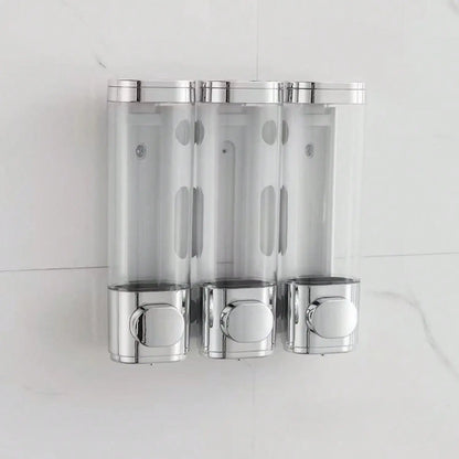 3 in 1 Chamber Wall Mounted Bathroom Shower Pump Dispenser, Organizer