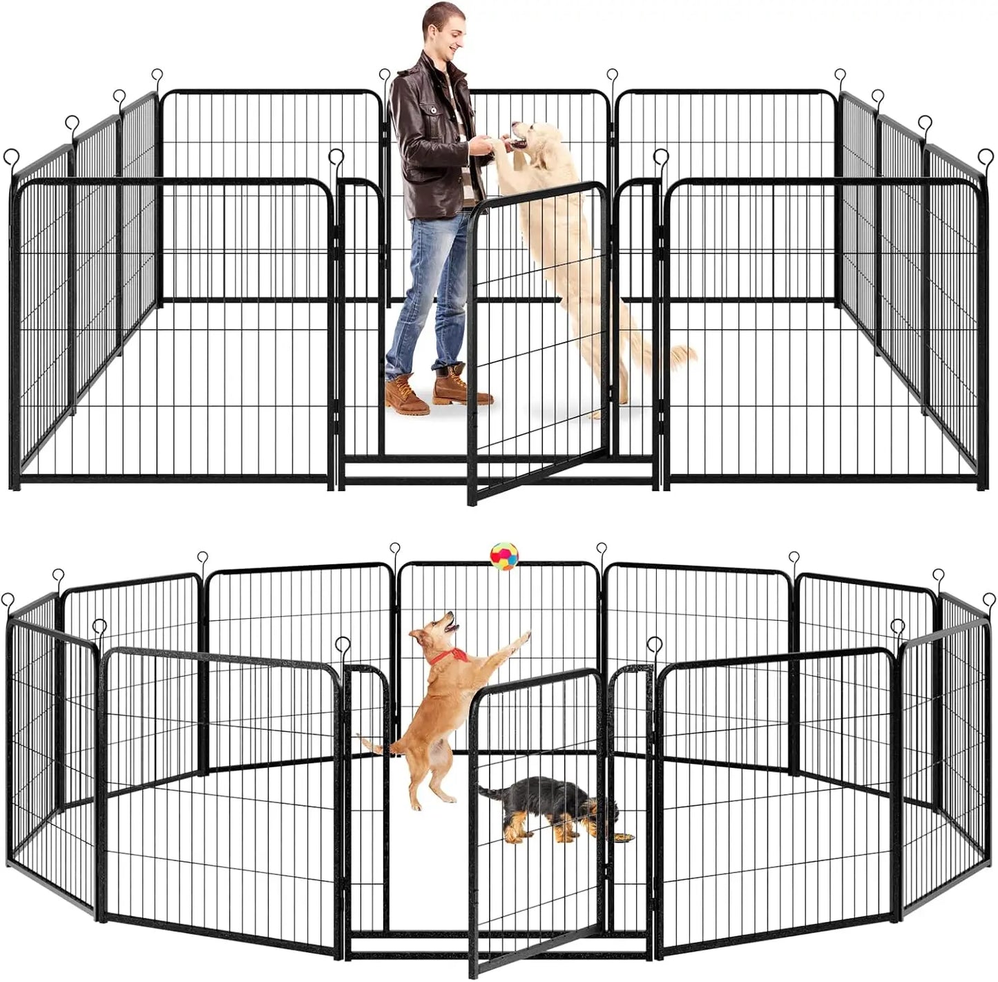 Dog Playpen Outdoor Extra Wide 12 Panels Heavy Duty Anti-Rust Coating Dog Fence 40" Height