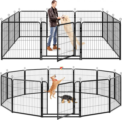 Dog Playpen Outdoor Extra Wide 12 Panels Heavy Duty Anti-Rust Coating Dog Fence 40" Height