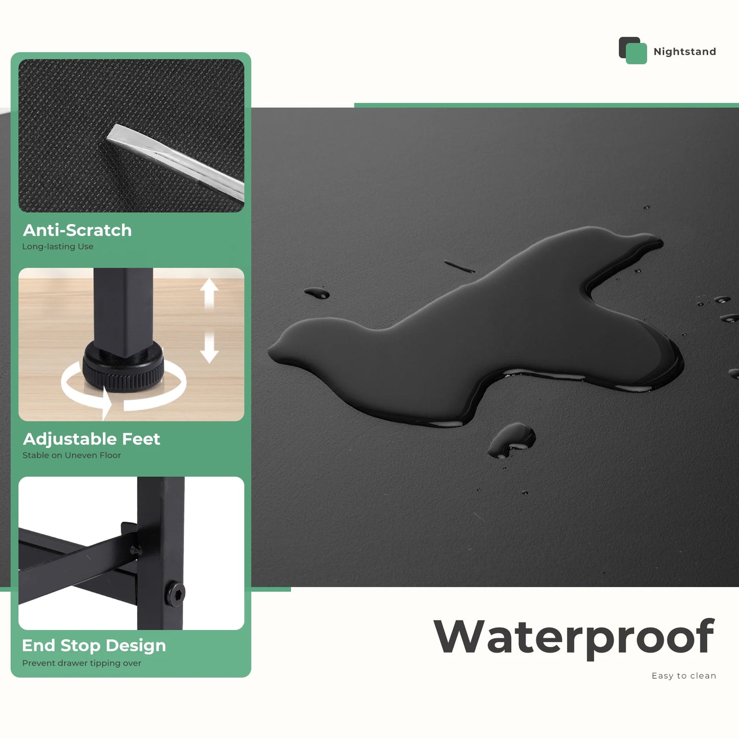 Cabinet Layers Set of 2 drawers, Living Room, and Bedside Table.