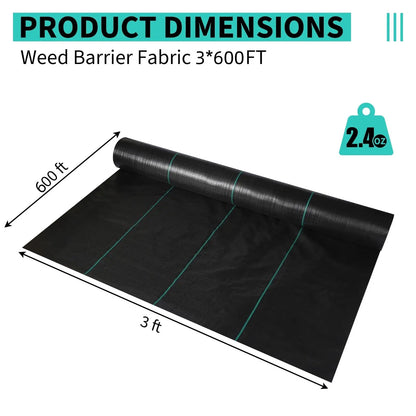3/4/6*300/600FT Weed Barrier Landscape Fabric,Heavy Duty Weed Block