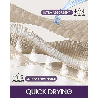 Super Absorbent Chenille Bathroom Rugs, Non Slip Thick Plush Mats