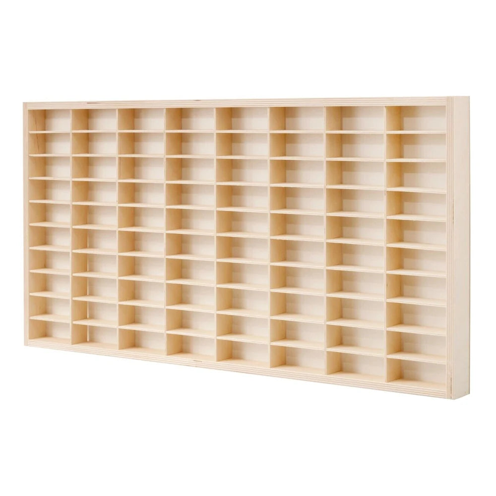 80 Grids for Hot Wheels, Diecast Car Matchbox 1/64 Wood Display Shelf
