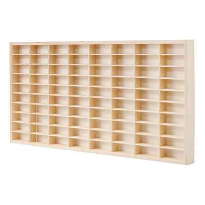 80 Grids for Hot Wheels, Diecast Car Matchbox 1/64 Wood Display Shelf