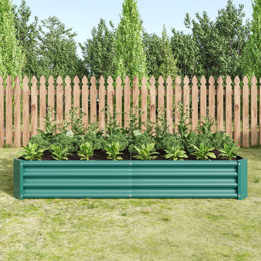 Raised Garden Bed Outdoor, 6x3x1ft, Metal Rectangle Planter