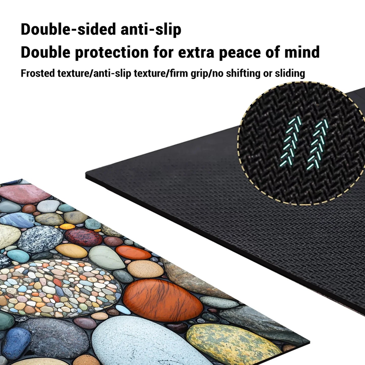 Stone Design Diatomite Bath Mat, Non-Slip Shower Mat, Absorbent, Quick Dry